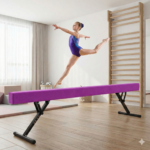 8ft Adjustable Gymnastics Balance Beam 7¨ to 22¨– Professional 'Grow-With-You' Training Bar – Suede Surface & Stable Steel Base Levels 1-10 - Image 4